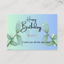 Botanical Leaves Birthday Card | Elegant Gradient  Informatiekaartje