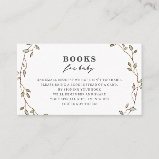 Botanical Leaves Book Request Enclosure Kaart (Voorkant)