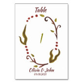 Botanical Leaves bruiloft Tafel kaartnummer Kaart (Voorkant)