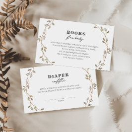 Botanical Leaves Diaper Raffle Enclosure Card Informatiekaartje