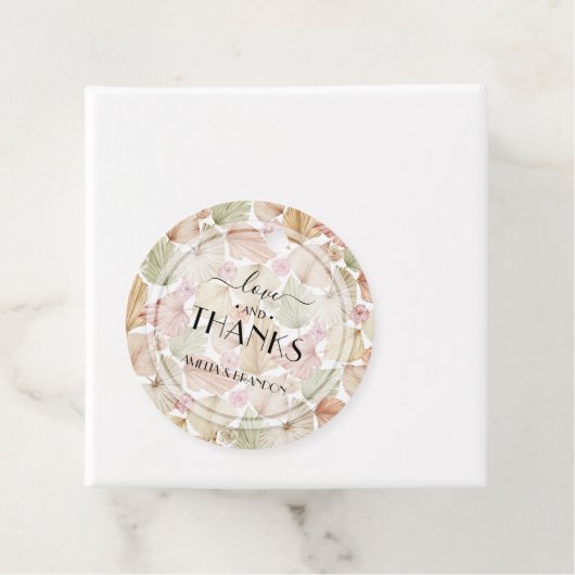 Botanical Leaves Flowers Boho Wedding Bedankjes Labels (In situ)