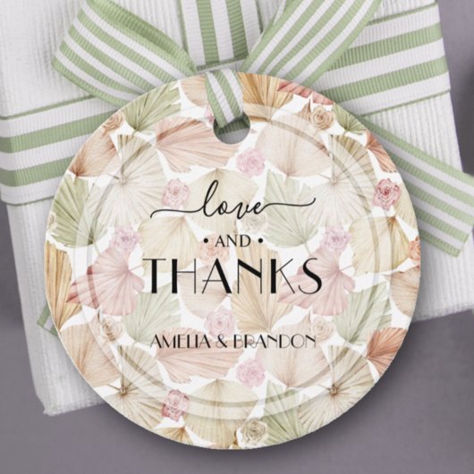 Botanical Leaves Flowers Boho Wedding Bedankjes Labels