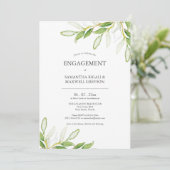 Botanical Leaves Verlovingsfeestuitnodigingen (Staand voorkant)