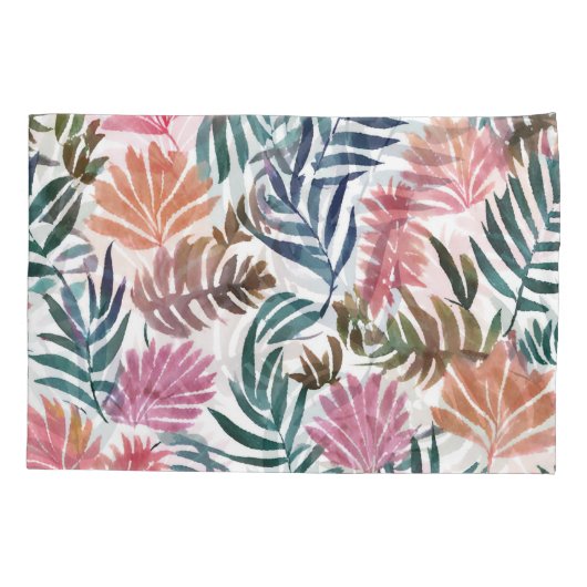 Botanical Leaves Watercolor | Floral Colorful Leaf Kussensloop (Achterkant)