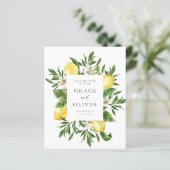 Botanical Lemon Blossoms Lijst Save the Date (Staand voorkant)