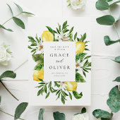 Botanical Lemon Blossoms Lijst Save the Date Briefkaart