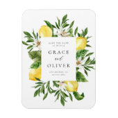 Botanical Lemon Blossoms Lijst Save the Date Magneet (Verticaal)