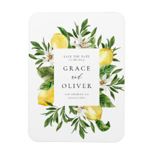 Botanical Lemon Blossoms Lijst Save the Date Magneet