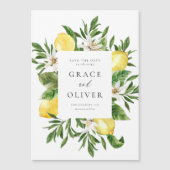 Botanical Lemon Blossoms Lijst Save the Date Magnetische Uitnodiging (Voorkant)