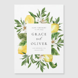 Botanical Lemon Blossoms Lijst Save the Date Magnetische Uitnodiging