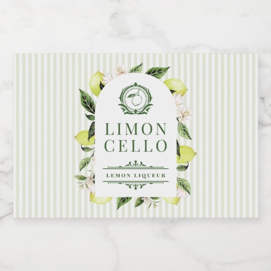 Botanical Lemon Frame Limoncello  Sparkling Wijnetiket (Enkel label)