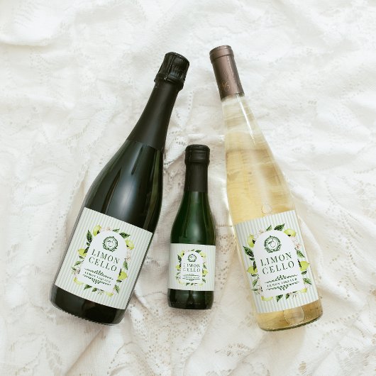 Botanical Lemon Frame Limoncello  Sparkling Wijnetiket