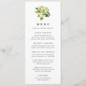Botanical Lemon Vrijgezellenfeest Wedding Menu Kaa Kaart (Voorkant)