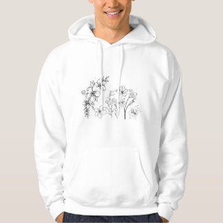 Botanical Line Art Bloom Hoodie