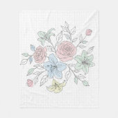 Botanical Line Art Garden Fleece Deken (Voorkant)