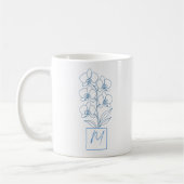 Botanical Line Art Monogram Cofee Mug Koffiemok (Links)