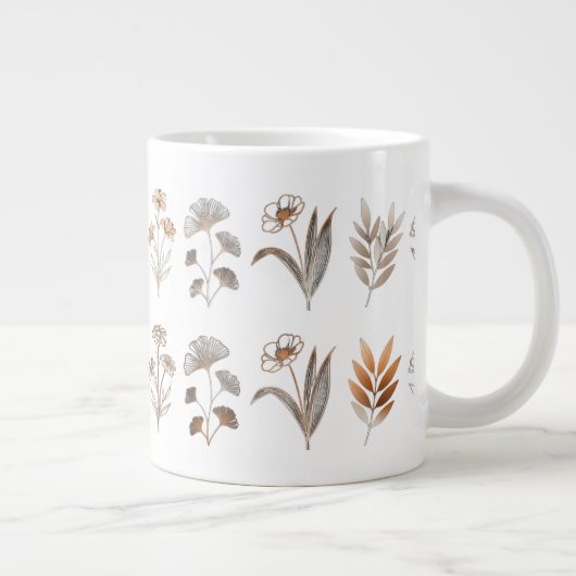 Botanical Line Art mugs Grote Koffiekop (Rechts)