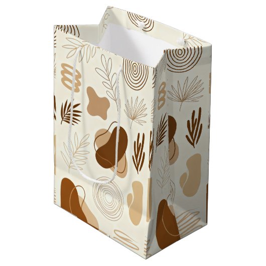 Botanical Line Art Paper Bag Medium Cadeauzakje (Voorkant Gekanteld)