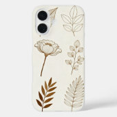 Botanical Line Art Phone Case – Minimalist Floral (Achterkant)