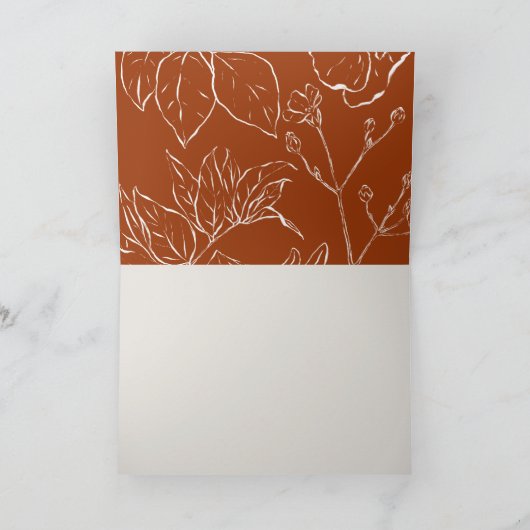 Botanical Line Art Verbrand Sinaasappel Dank u kaa Bedankkaart (Binnen)