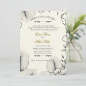 Botanical line art Wedding Invitation Kaart (Staand voorkant)