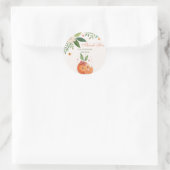 Botanical Little Cutie Oranje Citrus Theme Ronde Sticker (Tas)