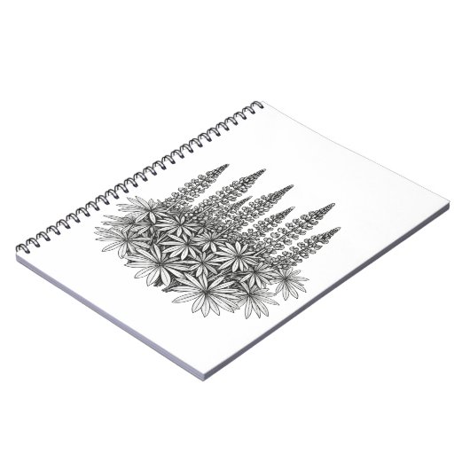 Botanical Lupine Flower Spiral Notebook Notitieboek (Linkerzijde)