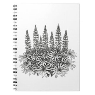 Botanical Lupine Flower Spiral Notebook Notitieboek