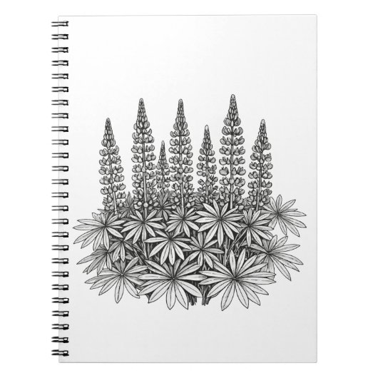 Botanical Lupine Flower Spiral Notebook Notitieboek (Voorkant)