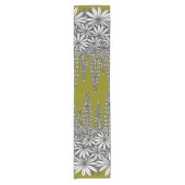 Botanical Lupine Mustard Yellow Table Runner Korte Tafelloper (Voorkant)