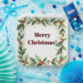 Botanical Merry Christmas  Papieren Bordje (Feest)