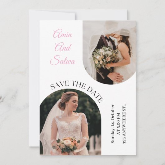 Botanical Minimal Wedding Invite | Green Floral | Feestdagenkaart (Voorkant)