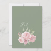 Botanical mint green pastel pink floral RSVP  Kaart (Achterkant)