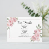Botanical mint pastel pink floral Details Card Informatiekaartje (Staand voorkant)
