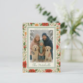 Botanical Mistletoe Classic Floral Art Pattern Feestdagenkaart (Staand voorkant)