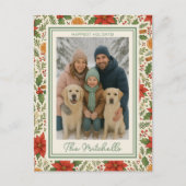 Botanical Mistletoe Classic Floral Art Pattern Feestdagenkaart (Voorkant)