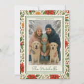 Botanical Mistletoe Classic Floral Art Pattern Feestdagenkaart (Voorkant)