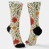Botanical Mistletoe Classic Floral Art Pattern Sokken (Gebogen)
