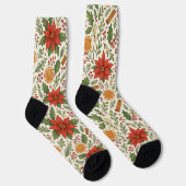 Botanical Mistletoe Classic Floral Art Pattern Sokken (Rechts)