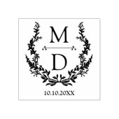 botanical modern initials monogram wedding rubberstempel (Afrduk)