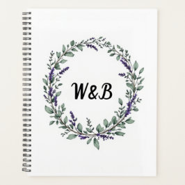 Botanical Monogram Wreath Notebook Planner