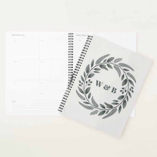Botanical Monogram Wreath  Planner (Display)
