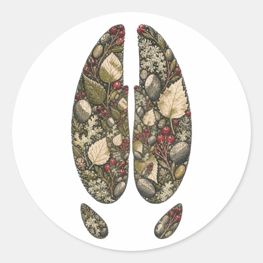 Botanical Moose Hoof Birch Bog Nature Sticker (Voorkant)