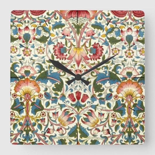  'Botanical Morris Design Time-stuk' Vierkante Klok (Voorkant)