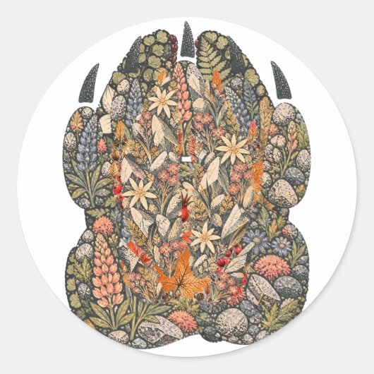 Botanical Mountain Goat Hoof Alpine Nature Sticker (Voorkant)