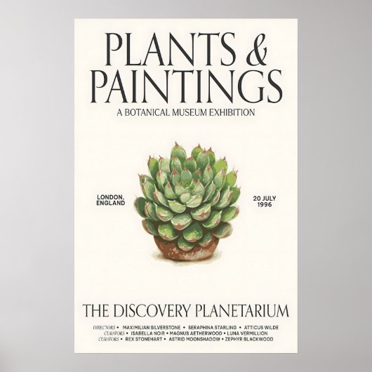 Botanical Museum Exhibition Poster Succulent Plant (Voorkant)