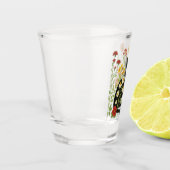Botanical Nature – Black Cat in Wildflower Garden Shot Glas (Links)