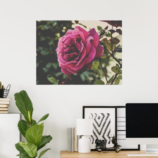 Botanical nature Wall Art Rose Print (Thuiskantoor)