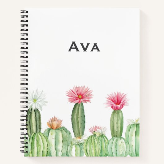 Botanical Notebook – Blooming Cactus Garden 🌵 Notitieboek (Voorkant)