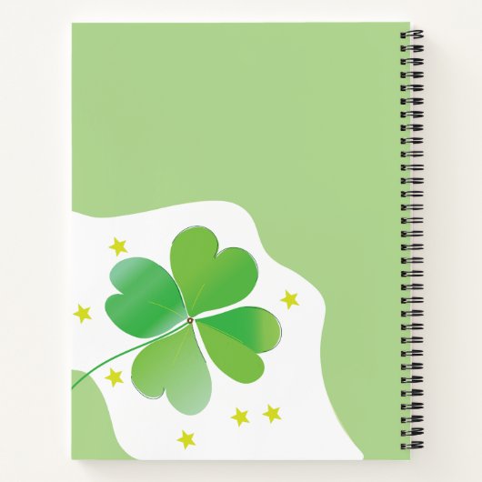 Botanical Notebook – Four-leaf Clover Design Notitieboek (Achterkant)